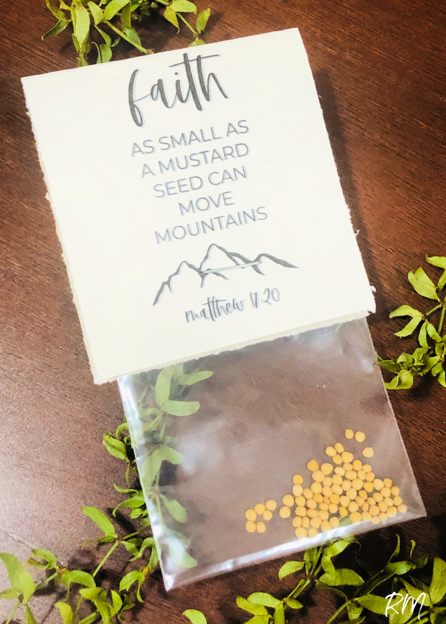 "Faith as Small as a Mustard Seed Can Move Mountains" scripture favor and free printable is perfect for churches, VBS, Sunday school or as a Soul Winning favors to help spread the Gospel message of Christ.
