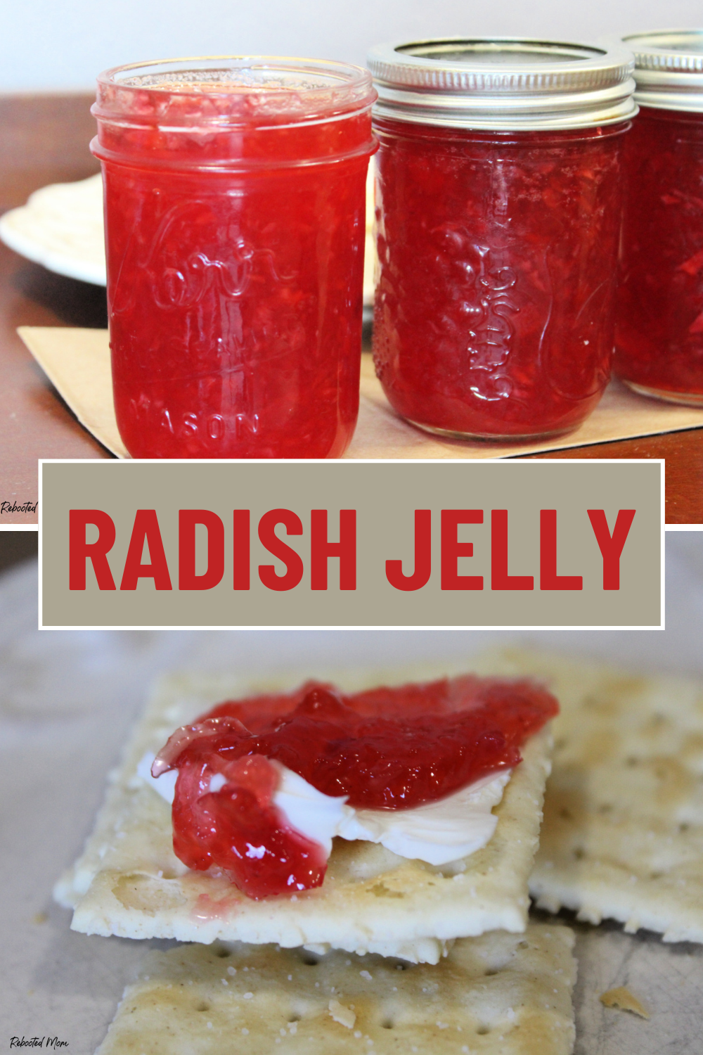 A very unusual twist on traditional jellies, this radish jelly combines finely chopped radishes with prepared horseradish for a jelly that's great on cream cheese or meat.